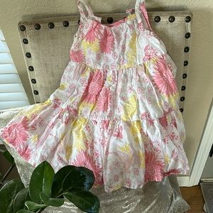 Floral white yellow & pink dress. 18-24 months ☀️🌸*3